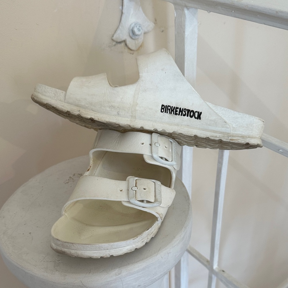 Birkenstock Kids Cream Slide Sandals